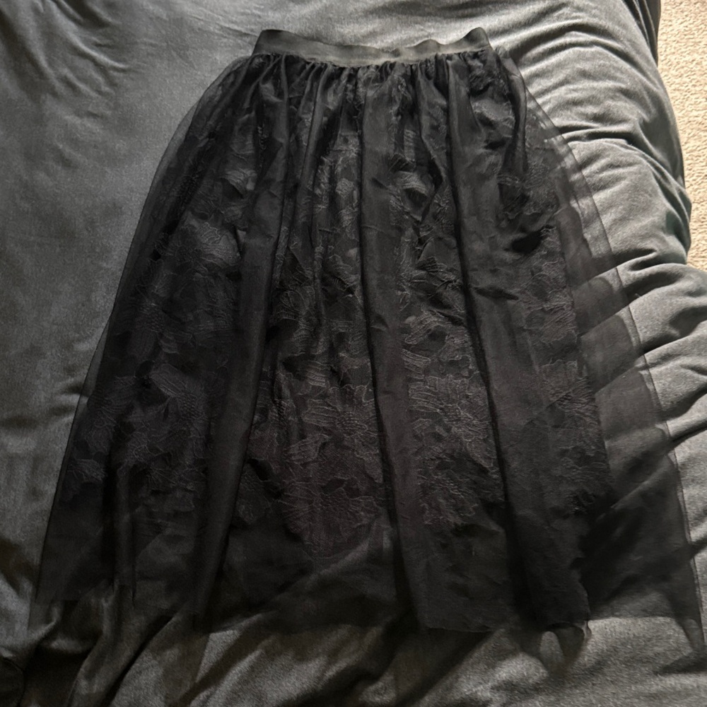 Elegant Black Lace Skirt